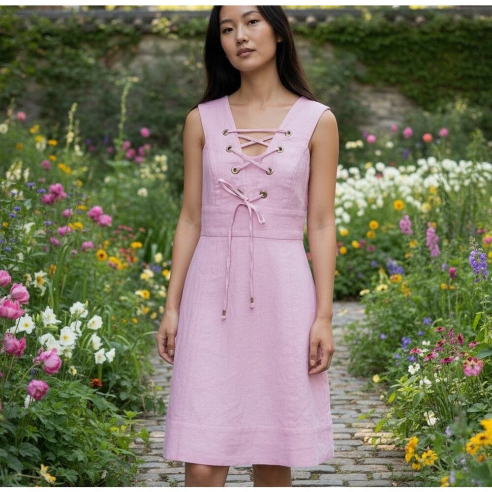 J.Crew Dress Corset Pink Wedding Whimsey Fairy SZ 6 Sleeveless Twill Cotton